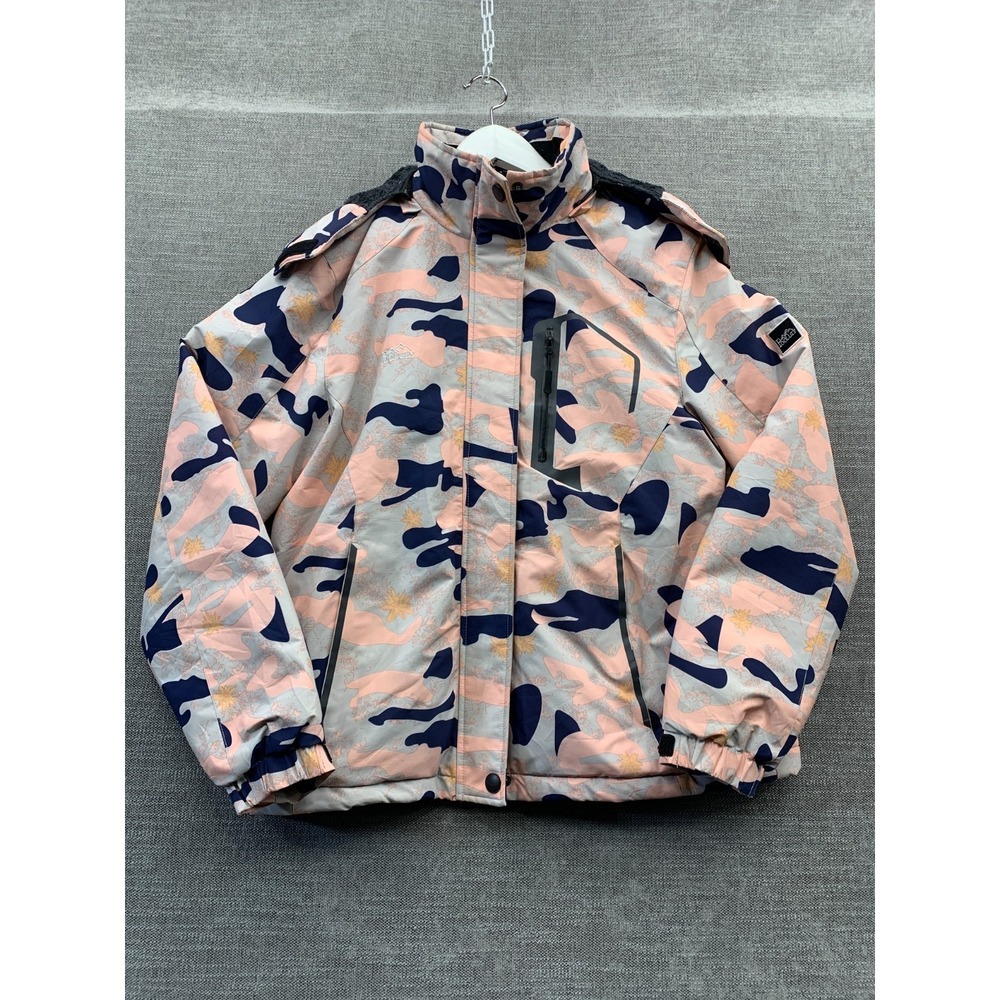 Pooluly Waterproof Ski Snowboard Jacket‎ Womens Medium Multicolor Camouflage